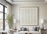 Custom Design White Beige 3D Textured Minimalist Handmade Wabi-Sabi Abstract Oil Painting for Home Hotel Office Wall Art Decor
