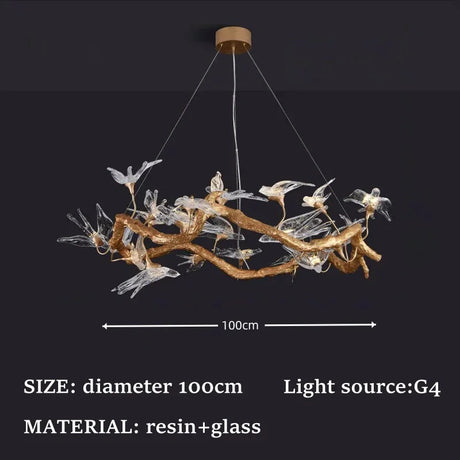 Artpad Designer Glass Bird Song Crystal Chandelier