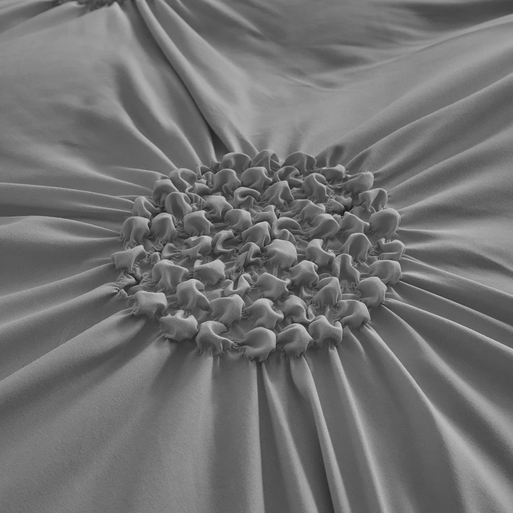 Three-dimensional Pleated Flowers Bedding Set Queen Simple Duvet Cover Set King Blanket Cover and Pillowcases Comforter Covers