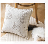 Exquisite Nordic Floral Embroidery French Cream Throw Pillow Cover Julia M LifeStyles