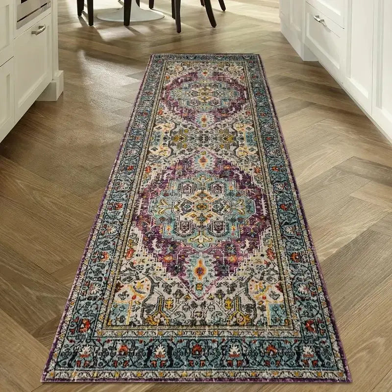 Bohemian Corridor Carpet Geometric Pattern Crystal Velvet Floor Mat - Julia M LifeStyles