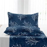 Queen Size Flower Branch Matte Duvet Cover Set - Soft and Skin-Friendly