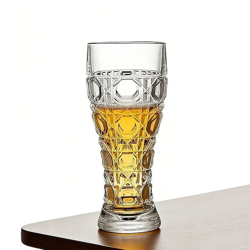 Creative New Thick Luxury Carved Pattern Beer Cup High Grade Brewery Malt Drinking Water Cup Pub Use