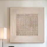 Custom Design White Beige 3D Textured Minimalist Handmade Wabi-Sabi Abstract Oil Painting for Home Hotel Office Wall Art Decor