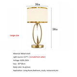 Post Modern Metal Table Lamp Creative European Hotel Living Room Study Bedroom Bedside Decorative Desk Lamp Cloth Large Size