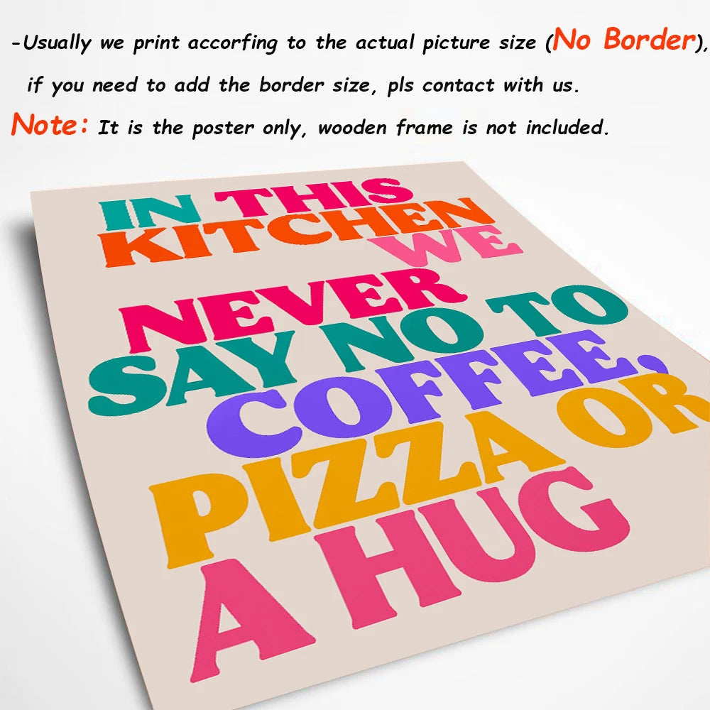 "Colourful Kitchen Quote Canvas Print"