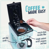 Nostalgia Aqua Retro 12-Cup Programmable Coffee Maker with LED Display Julia M LifeStyles