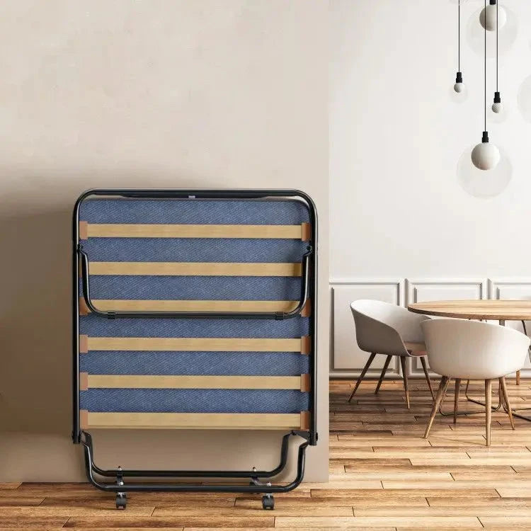 Italian Portable Folding Bed with Memory Foam Mattress & Metal Frame Julia M LifeStyles
