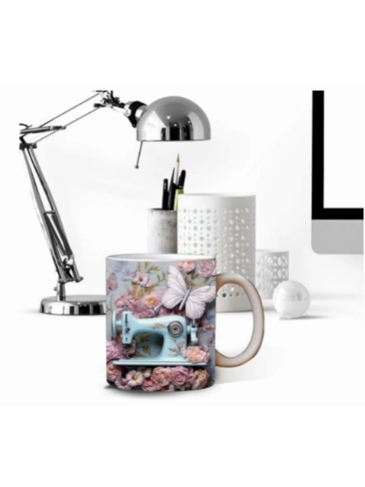 Sewing Machine Design Ceramic Mug - Unique Gift for Sewing Enthusiasts