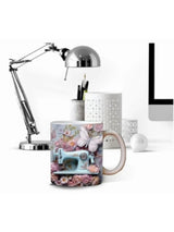 Sewing Machine Design Ceramic Mug - Unique Gift for Sewing Enthusiasts