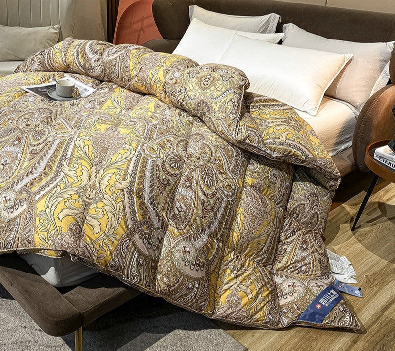 Italy Import Silk Duvet 95 White Goose down Quilt Winter Quilt Thickened Heattech Mute Floor Heating Air-Conditioning Quilt Julia M LifeStyles