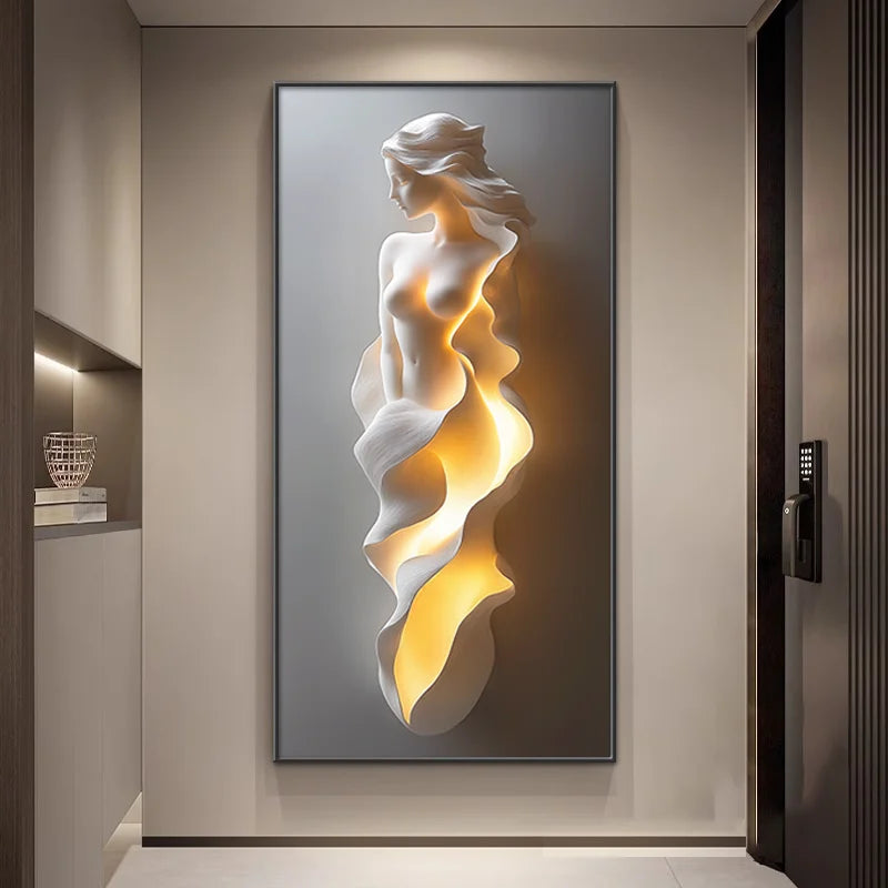 Lumière Entrance Wall Art | Illuminated Abstract Canvas