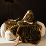 Lumière Gradient Faux Fur Throw Blanket | Plush Luxury Sofa &amp; Bed Accent