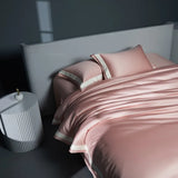 Premium 1400TC Egyptian Cotton Smooth Soft Bedding Set Chic White Grey Patchwork Duvet Cover Flat/Fitted Bed Sheet Pillowcases