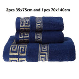 Luxury Cotton Towel Set - 2 Hand & Face Towels, 1 Big Bath Towel