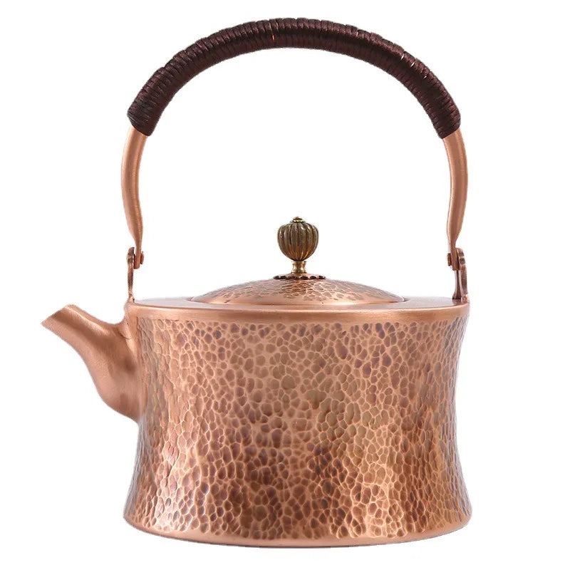 1.8L Copper Teapot Handmade Kung Fu Teapot Large Capacity Hot Water Kettle Stovetop Teapot For Camping Restaurant Home Picnic