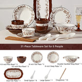 Retro Rose Household Anti-Slip full travel dish set is very luxurious luxury bowl kitchen dinner sets ceramic plates porcelain
