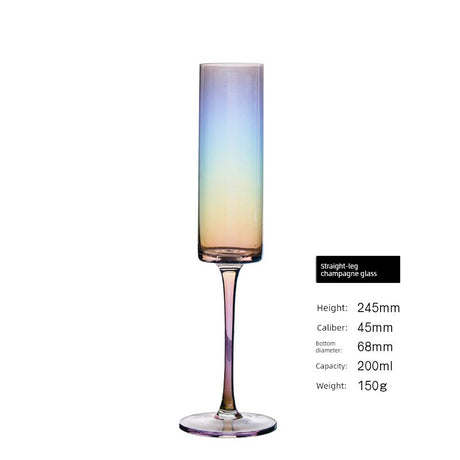 Japanese-Style Colorful Crystal Wine Goblet - Rainbow Champagne Glass