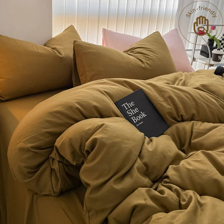 Cozy Soft Solid Color 3-Piece Bedding Set with Duvet Cover and Pillowcases Julia M LifeStyles