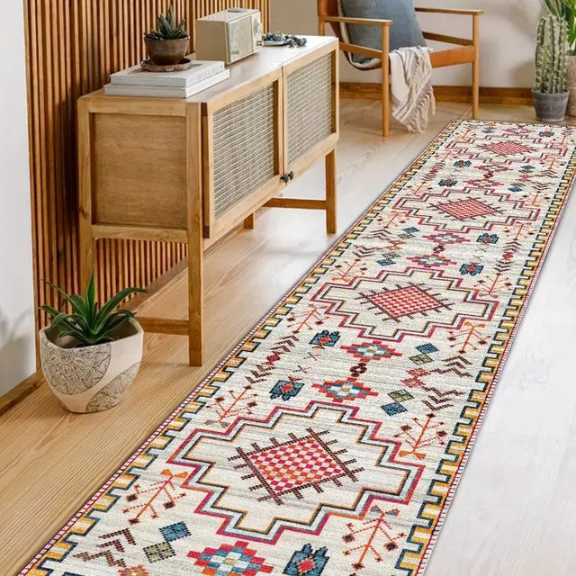 Bohemian Corridor Carpet Geometric Pattern Crystal Velvet Floor Mat - Julia M LifeStyles
