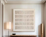 Custom Design White Beige 3D Textured Minimalist Handmade Wabi-Sabi Abstract Oil Painting for Home Hotel Office Wall Art Decor