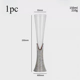 Diamond Women's Champagne mug Set with Diamond Crystal Glass High Leg Wine Cup Drink Cup Gift Wine Glass Beautiful Cups 150ml Julia M Home & Kitchen