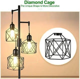 Golden Diamond Cage Floor Lamp with Dimmable LED Lights 🌟