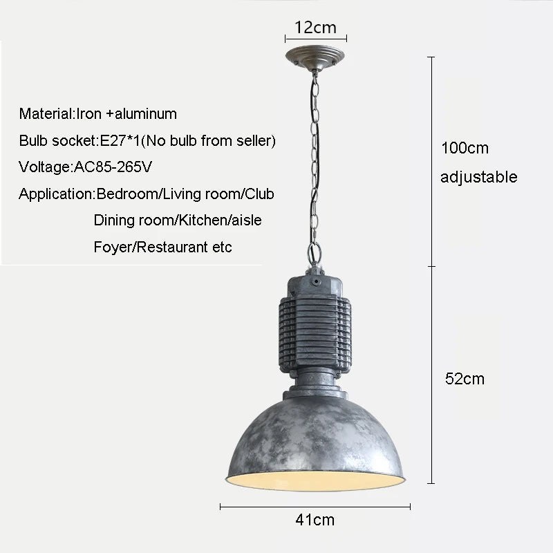 Medieval American industrial style cast aluminum chandelier Light restaurant bar shop Dining Room Lamp kitchen living room Light