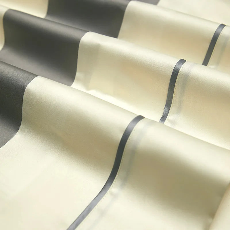 Luxury Long Staple Cotton Bedding 4/7Pcs, Sateen Weave Natural Super King Soft Chic Patchwork Duvet cover Bed Sheet Pillowcases