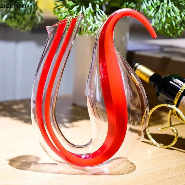 Elegant Celestial Vessel Crystal Decanter hand-blown glass luxury barware sculpture
