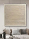 Custom Design White Beige 3D Textured Minimalist Handmade Wabi-Sabi Abstract Oil Painting for Home Hotel Office Wall Art Decor