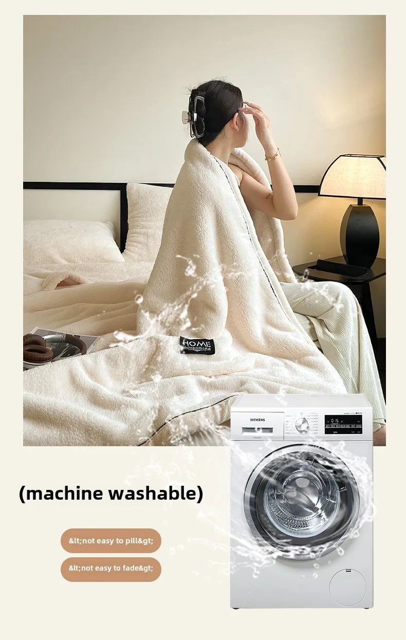Plush Warm Winter Blanket A Grade Coral Fleece Flannel Soft Thick Bed Blankets for Sofa Single Double Couple Furry Bedspread Julia M LifeStyles