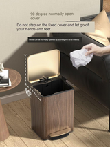 Sleek Leather Exterior German Foot-Pedal Trash Can - 12L -30L Luxury Design for Home & Office
