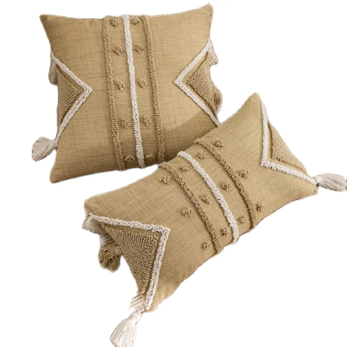 1pc Canvas Pillow Cover with Triangular Line Pattern & Looped Pile Embroidery Craft, Suitable for Home, Outdoor and Daily Use - Julia M LifeStyles