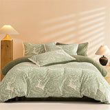 High-end Thickened Milk Fleece Carving Four-piece Skin-friendly Three-dimensional Jacquard Bedding Kit