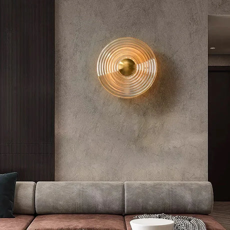 Nordic Glass Wall Lamp & Night Light - Circular Ambient Lighting for Bedroom, Living Room, Corridor Home Decor
