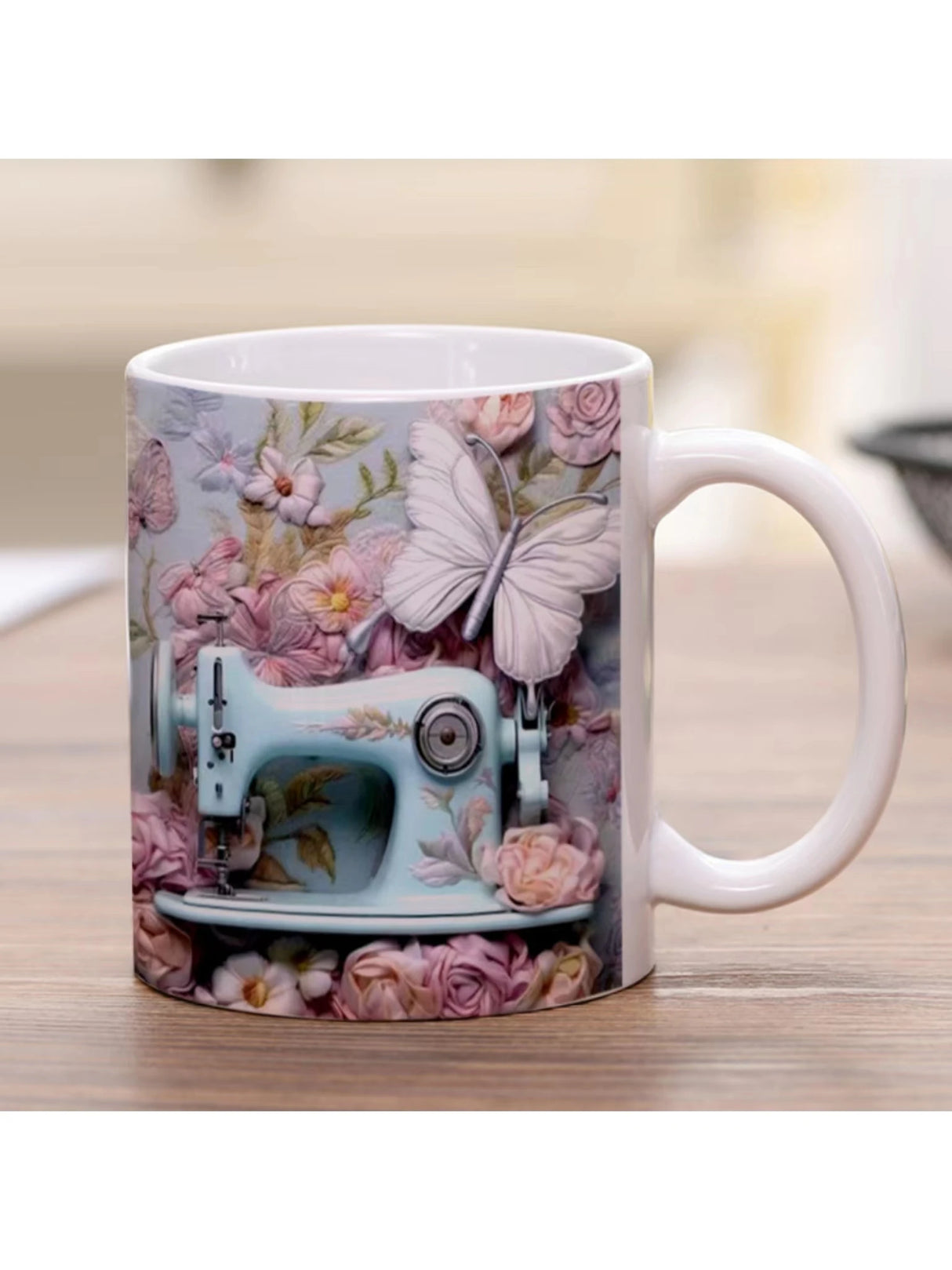 Sewing Machine Design Ceramic Mug - Unique Gift for Sewing Enthusiasts