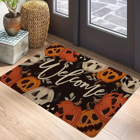 Happy Halloween Pumpkin Welcome Doormat - Julia M LifeStyles