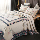 Luxury 3-Piece Quilt Set King Queen Size, 100% Cotton Embroidered Bedding, Elegant European Style Bedspread Set, Ultra Soft