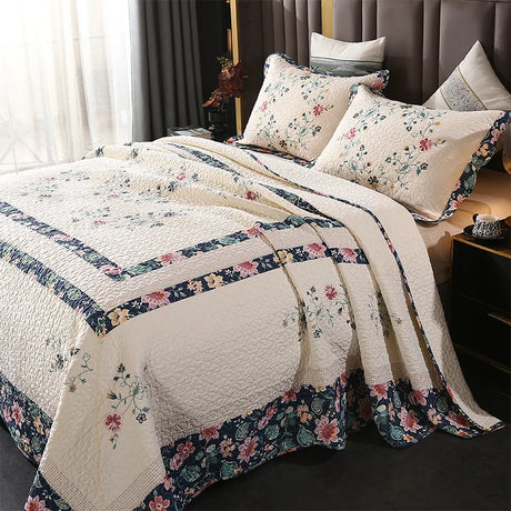 The Château Lumière Embroidered Cotton Quilt Set