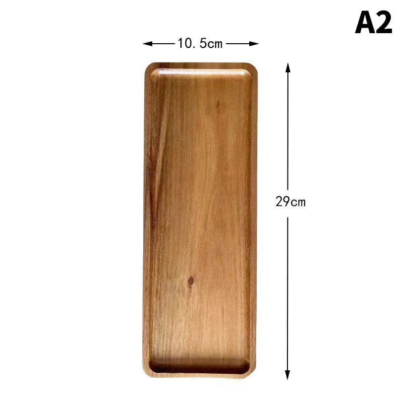 Tableware Solid Wood Food Tray Round Rectangle Dessert Plate Japanese-style Wooden Snack Fruit Tea Saucer Pallet Bread Board Julia M LifeStyles