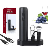 4-in-1 Electric Bottle Wine Opener Set Rechargeable Electric Automatic Corkscrew Wine Opener Set Wine Stopper, Wine Pourer Julia M Home & Kitchen