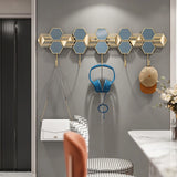 Modern Gold Wall Mount Coat Rack with 5 Hooks