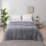 Cozy Coral Fleece Rabbit Fur Blanket for Sofa & Bedroom Julia M LifeStyles