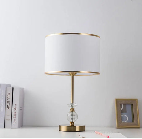 Metal Bedroom Bedside Lamp Modern Simple Cloth Cover Decorative Desk Lamp Nordic Hotel Living Room Office Reading Lamp