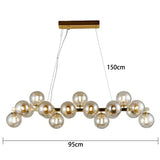Modern Clear White Glass Bubble Pendant Lamp Round Chandelier Light Fixture for Living Dining Room Bedroom Kitchen Home Decor
