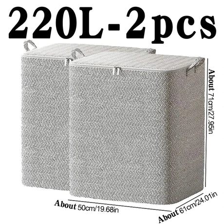 Non-woven Quilt Storage Bag with Lids Zipper Foldable Clothes Quilt Bins Container Large Capacity Dust-proof Bag Organize - Julia M LifeStyles