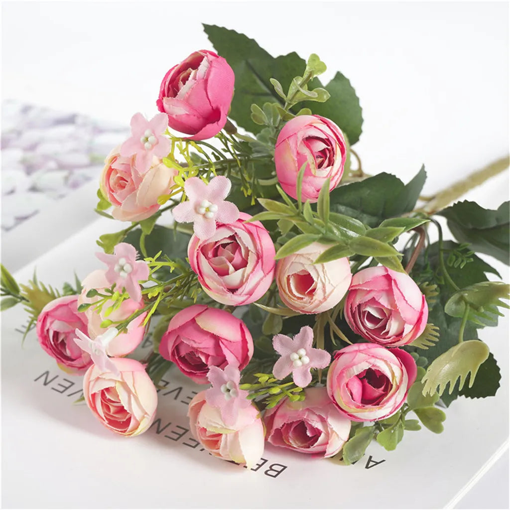 High Quality Silk Rose Bouquet for Home and Wedding Decor