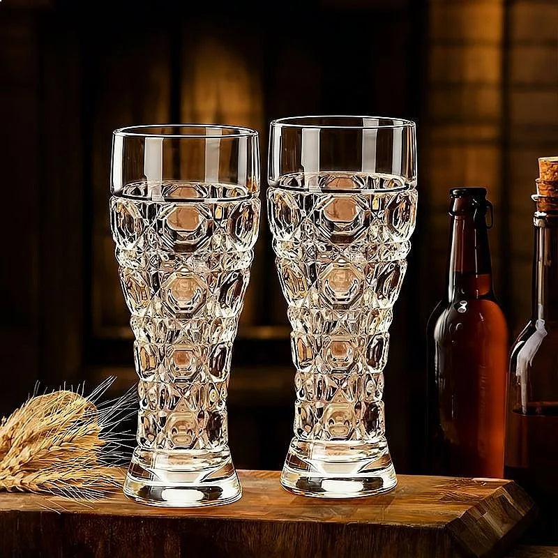 Creative New Thick Luxury Carved Pattern Beer Cup High Grade Brewery Malt Drinking Water Cup Pub Use