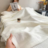 Luxury 100% Cotton Throw Blanket for Single Queen King Bed All Season Pure Cotton Blankets Cozy Soft Breathable Thermal Blankets